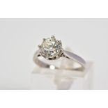 A SINGLE STONE DIAMOND RING, design with an old cut diamond within an eight claw setting, to the