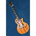 A 1970'S FRAMUS S360 LES PAUL STYLE GUITAR, with natural finish to mahogany body and laminated neck,