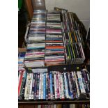 FOUR BOXES OF DVD'S AND CD'S, 'All Saints', 'Tom Jones', 'Metal', 'Odyssey' etc, various tastes