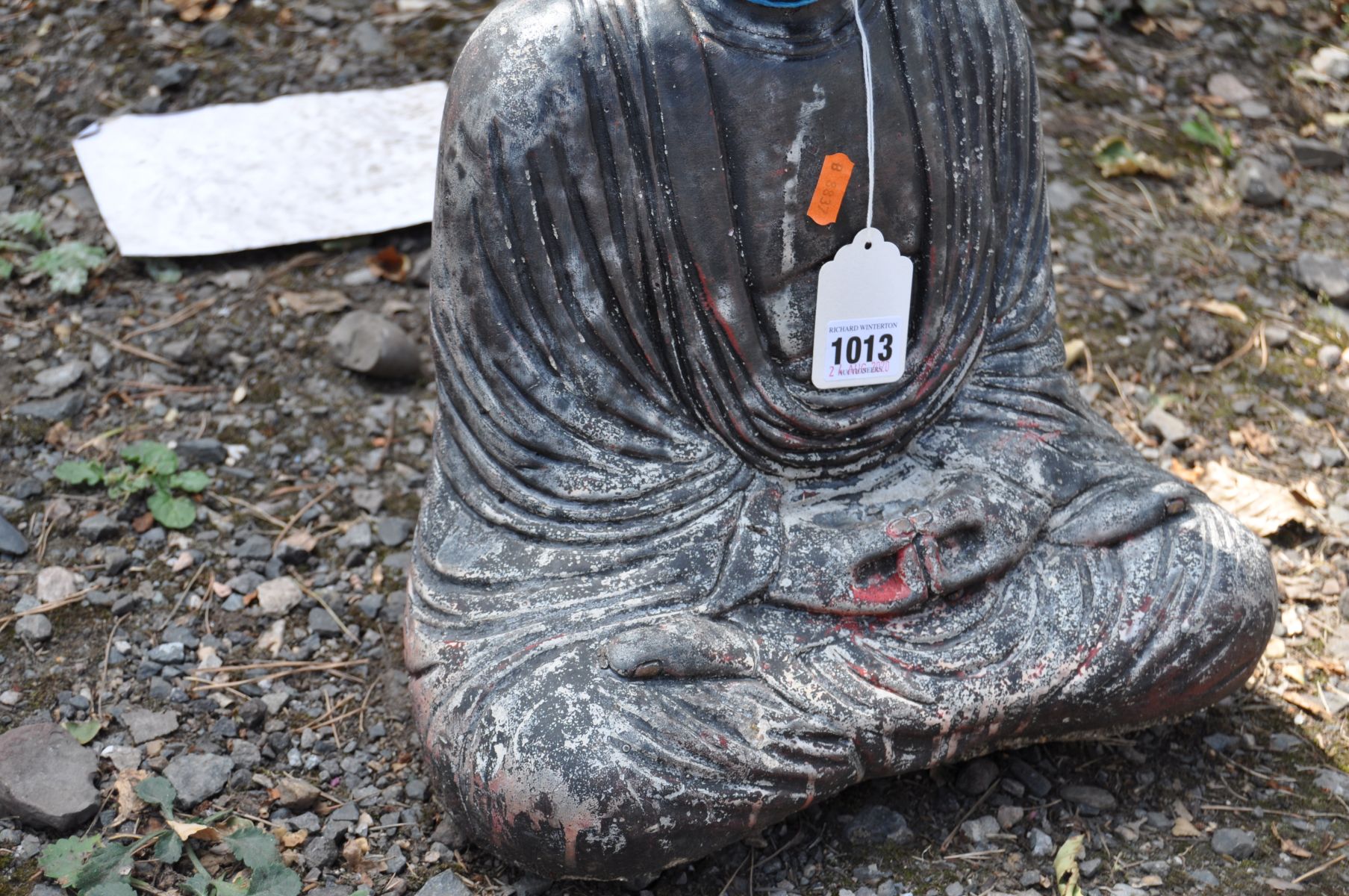A MODERN COMPOSITE GARDEN BUDDHA FIGURE, 45cm high - Image 3 of 3