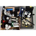 A BOX OF WRISTWATCHES, to include a Pulsar Chronograph wristwatch, two Avi-8 watches, a GT
