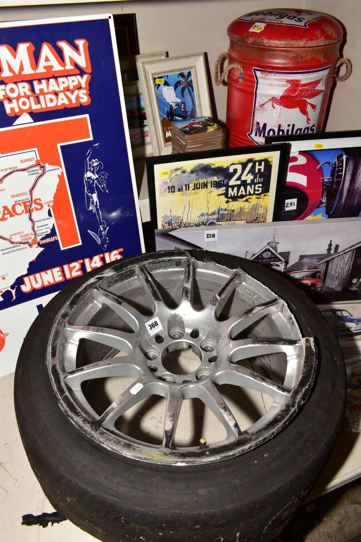 A BRITISH TOURING CAR INTEREST, damaged rally car alloy and tyre, a quantity of modern rally and - Image 3 of 4