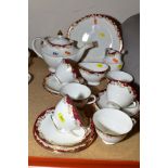 A ROYAL DOULTON 'WINTHROP' PATTERN TEA SET, comprising tea pot, milk and sugar, bread and butter,