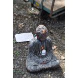 A MODERN COMPOSITE GARDEN BUDDHA FIGURE, 45cm high