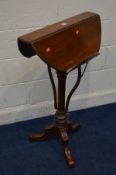 A LATE VICTORIAN WALNUT CIRCULAR ADJUSTABLE READING STAND/TABLE, with a screw type mechanism for its