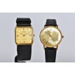 TWO GENTLEMENS WRISTWATCHES, to include a Rotary quartz watch, with square dial, Roman numerals