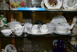A QUEEN'S BONE CHINA DINNER SERVICE 'CLAIRE' PATTERN, four cereal bowls, four dessert plates, four