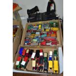 A QUANTITY OF UNBOXED AND ASSORTED PLAYWORN DIECAST VEHICLES, to include Dinky Supertoys Commer Fire