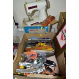 A QUANTITY OF ASSORTED TOYS AND GAMES, to include Action Man figure with moulded blonde hair (