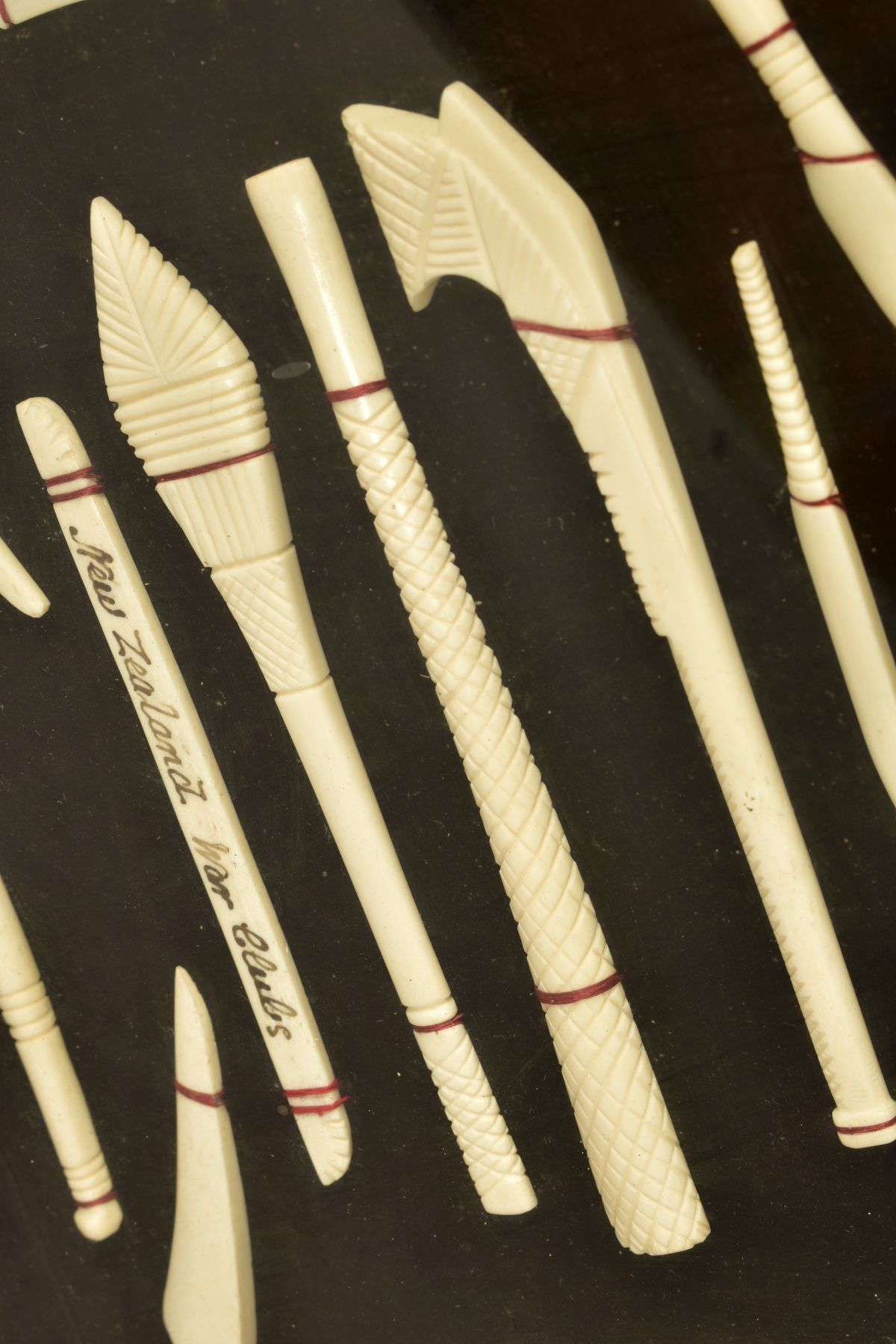 PRISONER OF WAR BONE CARVINGS, a collection of 19th Century carvings housed in a hinged book - Image 4 of 5