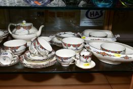 A COLLECTION OF CROWN DUCAL ORANGE TREE PATTERN (A1211) BREAKFAST AND DINNER WARES, including four