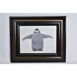 JONATHAN TRUSS (BRITISH 1960) 'COLD FEET' limited edition print, 57/195 of a penguin chick, signed