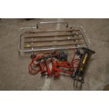 A MG MIDGET REAR LUGGAGE RACK, a vintage Dunlop foot pump (no pipe), two sets of Air horns and one