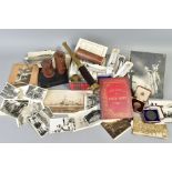 A BOX CONTAINING VARIOUS ITEMS attributed to a A B Clark, a sailor in the Royal Navy prior to