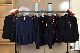 SIX MILITARY JACKETS, a single breasted dress uniform jacket, French with a breast badge for the 1st