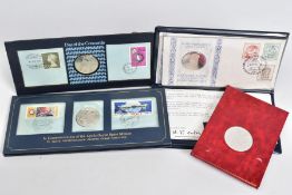 A SELECTION OF FOUR SILVER COMMEMORATIVE COINS, to include a Henry the Navigator 1394-1460 coin