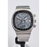 A MID 1970'S OMEGA SPEEDMASTER AUTOMATIC MARK V 'TELEVISION' WRISTWATCH, black dial with baton