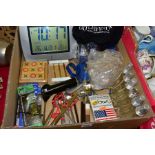 A QUANTITY OF ASSORTED ITEMS, to include Oregon Scientific digital clock/thermometer/barometer/