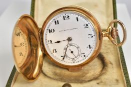 A JACK WATCH FACTORY DOUBLE HUNTER POCKET WATCH, the white dial with Arabic numerals, signed 'Jack