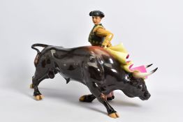 A ROYAL DOULTON PRESTIGE FIGURE GROUP MATADOR AND BULL HN2324, printed and painted marks to one of