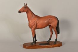 A BESWICK CONNOISSEUR HORSE, 'Red Rum' No2510, on wooden plinth