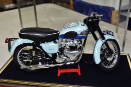 A BOXED VINTAGE MOTOR BRANDS 1959 TRIUMPH BONNEVILLE T12OR MOTORBIKE 'THE BLUE EDITION', No