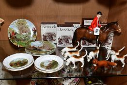HUNTING THEME, comprising Beswick Huntsman No 1501, style two, six boxed Foxhounds No2263 (x3),