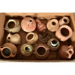 A MIXED LOT OF ANCIENT ROMAN JUGS, WATER VESSELS, AMPHORA'S, in various forms, terracotta, etc (13)