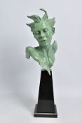 CARL PAYNE (BRITISH 1969) 'ODILE', a limited edition bronze sculpture of a female face mounted