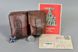 A NUMBER OF WWII GERMAN ITEMS AS FOLLOWS:- two x Reichspateitag Propoganda postcards Nurnberg