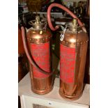 A PAIR OF WATERLOO RIVETED COPPER FIRE EXTINGUISHERS, type B D2 by Read & Campbell Ltd, London,
