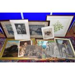 PAINTINGS AND PRINTS, etc, to include a pair of Auguste Lafitte Aquatint etchings, signed to lower