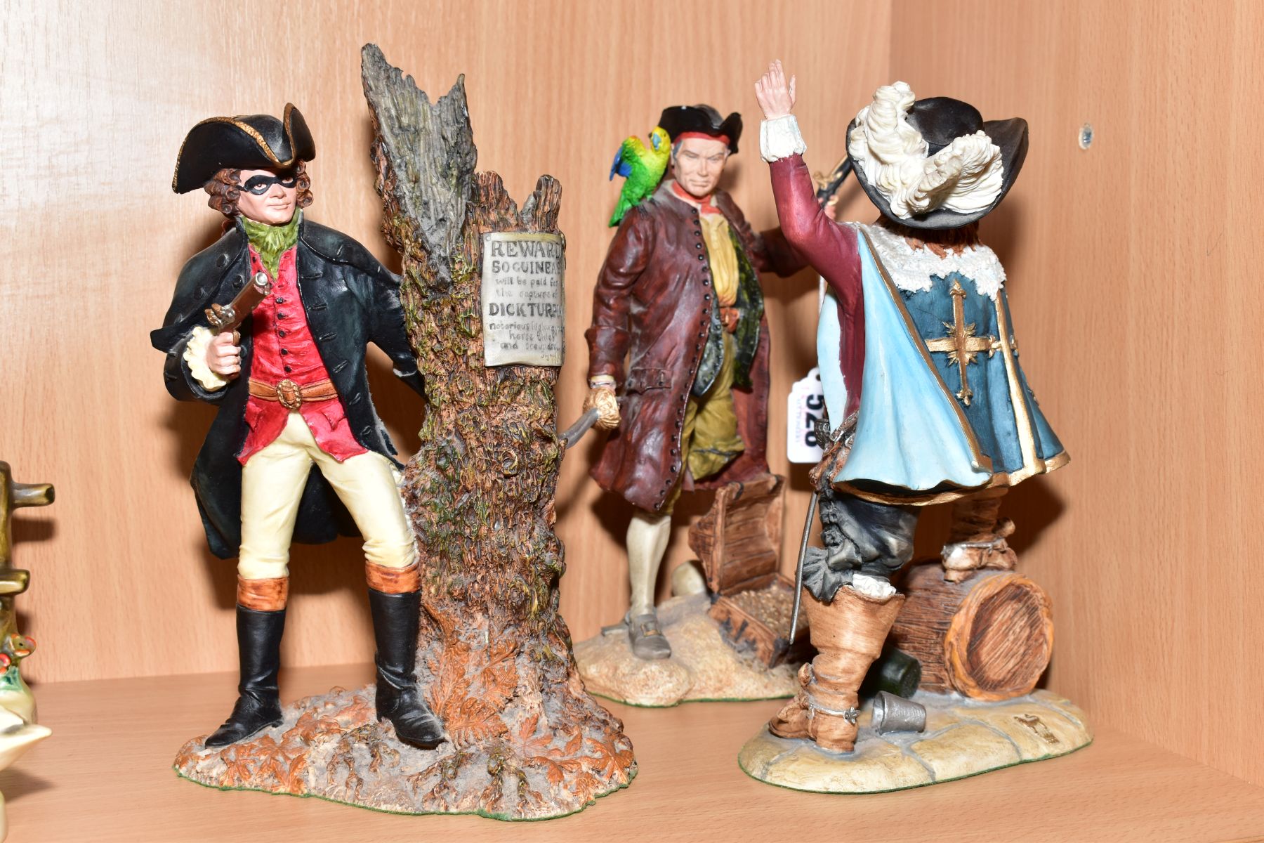 THREE ROYAL DOULTON RESIN SCULPTURES OF MALE FIGURES, comprising Dick Turpin HN3637, D'Artagnan - Image 3 of 3