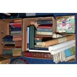 TWO BOXES OF BOOKS, together with two boxes of Railway ticket stubbs and maps, to include Plot,