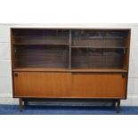 ROBERT HERITAGE STYLE FOR BEAVER AND TAPLEY, a mid 20th century teak double glazed sliding bookcase,