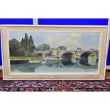 MARCUS (20TH CENTURY) 'THE BRIDGE OVER THE THAMES', boats on the river, signed bottom right,