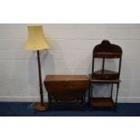 AN EARLY TO MID 20TH CENTURY OAK OVAL TOPPED GATE LEG TABLE, together with a Georgian mahogany