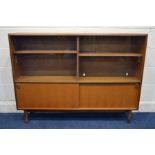 ROBERT HERITAGE STYLE FOR BEAVER AND TAPLEY, a mid 20th century teak double glazed sliding bookcase,
