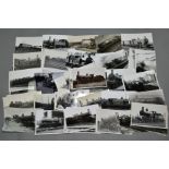 A QUANTITY OF BLACK AND WHITE POSTCARD SIZE RAILWAY PHOTOGRAPHS, majority are Southern Railway and