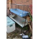 TWO PET CAGES with stands, length 138cm x depth 69cm x height 49cm and length 119cm x depth 59cm x