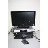 A TECHNICA 22'' FSTV (powers up but no remote to test), a Panasonic DVD recorder, a Panasonic DVD