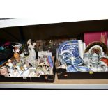 FIVE BOXES OF CERAMICS, GLASSWARE AND DECORATIVE ITEMS, including a Japanese egg shell porcelain