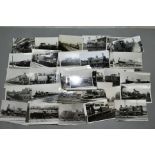 A QUANTITY OF BLACK AND WHITE POSTCARD SIZE RAILWAY PHOTOGRAPHS, majority are Southern Railway (