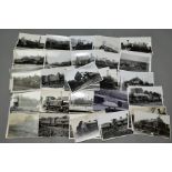 A QUANTITY OF BLACK AND WHITE POSTCARD SIZE RAILWAY PHOTOGRAPHS, majority are Southern Railway & B.