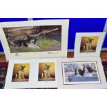 FOUR NIGEL HEMMING SIGNED LIMITED EDITION PRINTS OF DOGS, comprising 'Now and Then', size