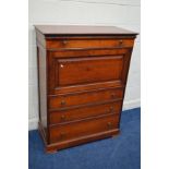 A MARKS AND SPENCERS CADAGON CHERRYWOOD BUREAU with four assorted drawers, width 96cm x depth 48cm x