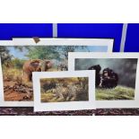 FOUR SIGNED LIMITED EDITION WILDLIFE PRINTS, comprising Alan Hunt 'Reinforcements'' depicting