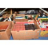 FIVE BOXES OF BOOKS. Subjects include cooking, biographies, classic cars, freemasons, general
