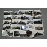 A QUANTITY OF BLACK AND WHITE POSTCARD SIZE RAILWAY PHOTOGRAPHS, majority are Southern Railway and