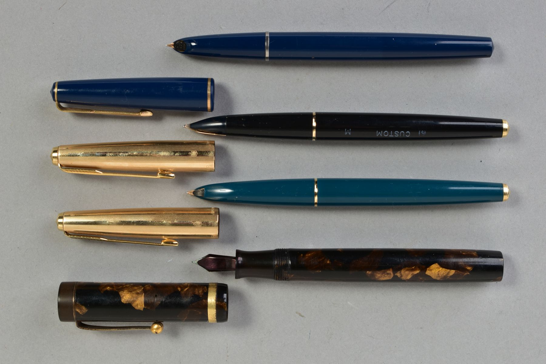 SAMPLES FROM A FORMER PARKER PEN SALES REPRESENTATIVE (1973-1980), three Parker fountain pens and - Image 2 of 2